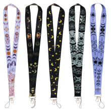 Yansitu 5pcs Cute Moon and Sun Goddess Key Lanyards Cool Star Neck Lanyard for Keys ID Card for Men Women Teachers Goth Halloween Keychain Lanyards (