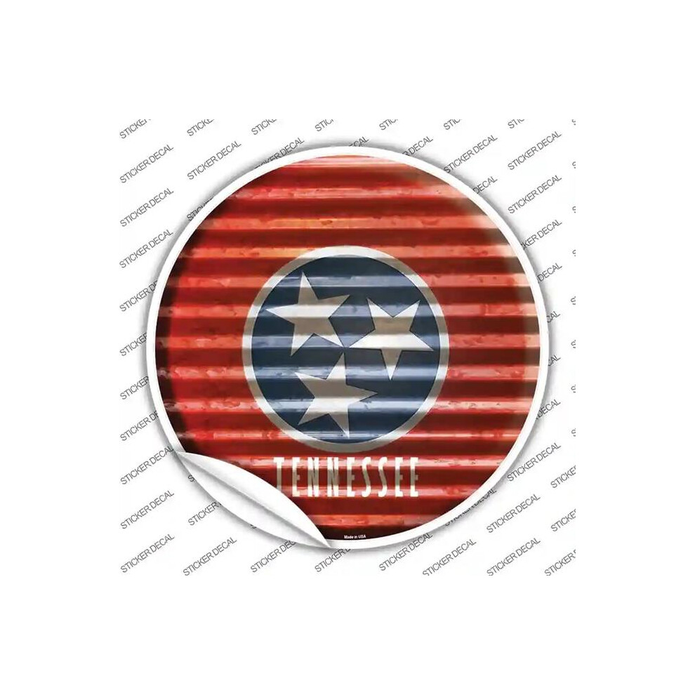 Smart Blonde C-952S-Xl Tennessee Flag Corrugated Novelty Circle Sticker Decal - Extra Large 792636442421