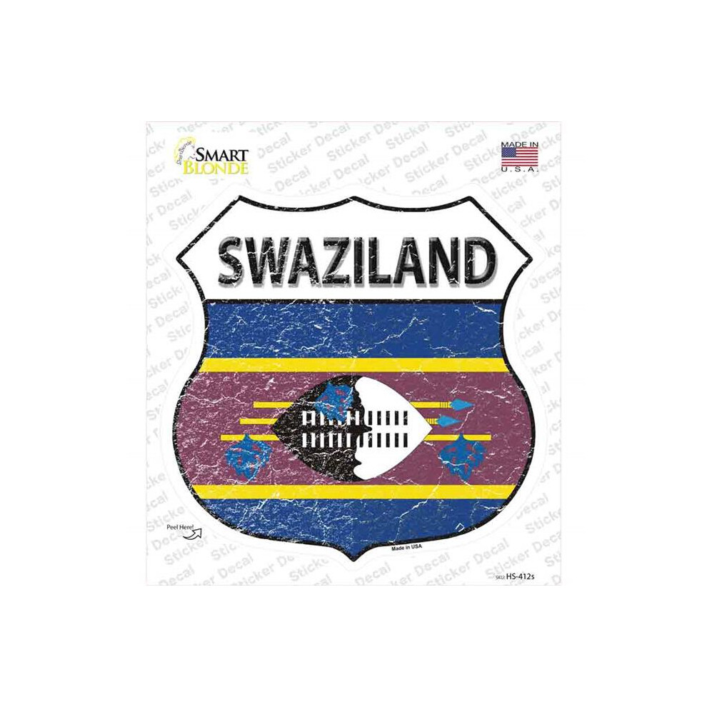 Smart Blonde Hs-412S-M Swaziland Flag Novelty Highway Shield Sticker Decal - Medium 792636444494