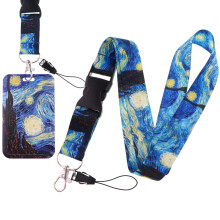 Coole Sleutelhanger Lanyard ID Houder Van Gogh Kunst Badge Houder Lanyard voor Mannen Vrouwen