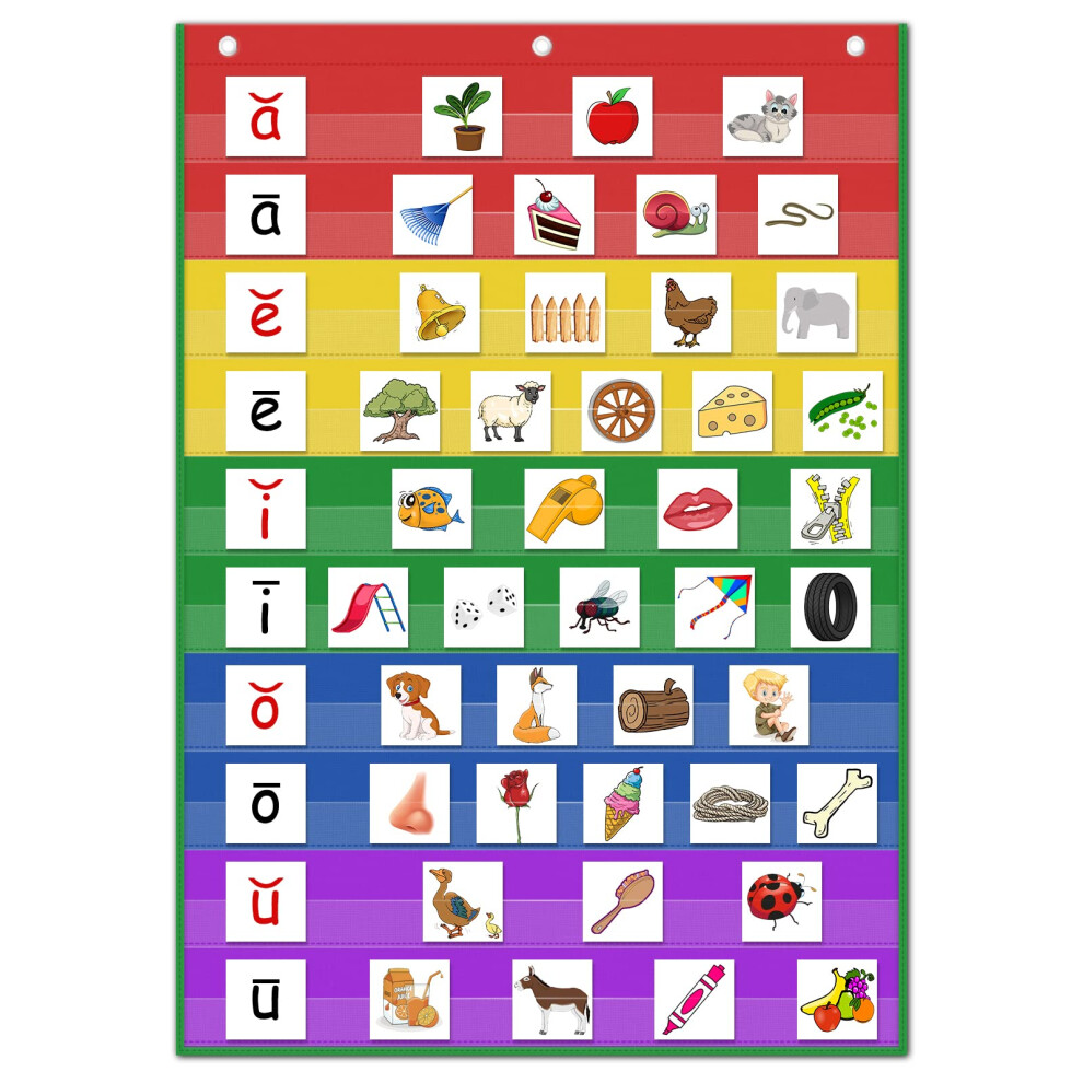Tableau de poche transparent Eamay de taille standard, 10 poches, id   al pour la lecture de phrases et de mots (43"" x 28"") (color   )