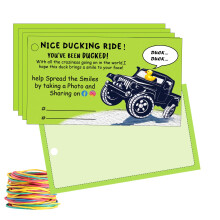 You've Been Ducked Duck Tags Duck Ducking Game Card 3.5 x 2Inch Business Card Size Green Oil Painting Style Design 50 Cards 50 Rubber Bands Wi