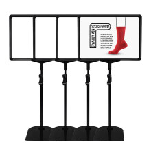 SONFILY Sign Holder Stand Sign Stand for Display Adjustable Sign Holders For Table Top Table Sign Holders 8.5 x 11 4 Packs (Black 39''height 4pcs)