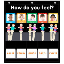 Eamay F?lelser og F?lelser Lommeoversigt til b?rn med 31 kort Social Emotional Learning Lommeoversigt til klassev?relset og hjemme-skolen Sort (s