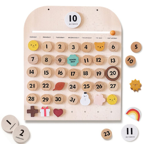 Montessori Wooden Calendar for Kids - Learn Seasons Toddler & Preschool ...