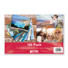 Gl   nzendes Fotopapier, 10,2 x 15,2 cm, 100 Blatt, von Better Office Products, 200 g/m   , 10,2 x 15,2 cm, 100 St   ck