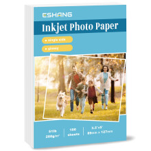 ESHANG Gl   nzendes Fotopapier, 8,9 x 12,7 cm, 100 Blatt, 200 g/m   , 100er-Packung