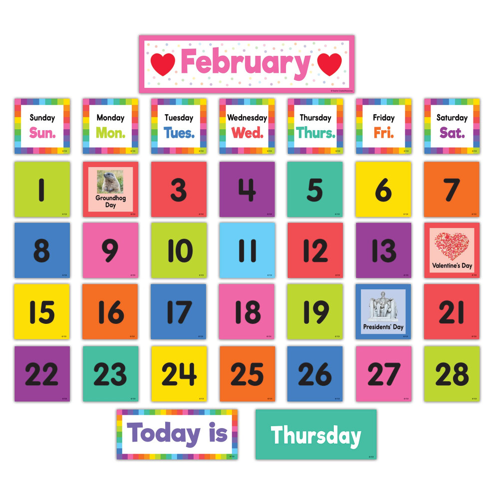 Teacher Created Resources Colorful Calendar Pocket Chart Cards-image-OPC-PGC7FXH-NEW
