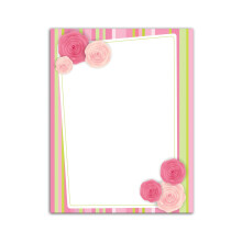 Stonehouse Collection | Pink blomster brevpapir | 8,5 x 11 | 60 brevpapir | Blomsterbrevhoved (Pink Flowers)
