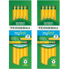Ticonderoga-paket med 2 nybrjarpennor med suddgummi 2 blygult fat paket med 12