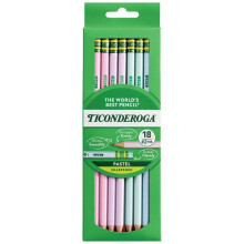 Ticonderoga blyanter med tr?hylster slebet 2 HB bl?de pastelfarver 18 t?ller