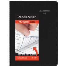 AT-A-GLANCE 2025 AF AFSLUTNING BOG Planner Weekly 8 """" X 11 """" Stor kvart-time Dayminder Black (G5200025)