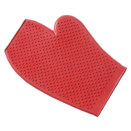 Tough 1 Rubber Grooming Gloves  Red