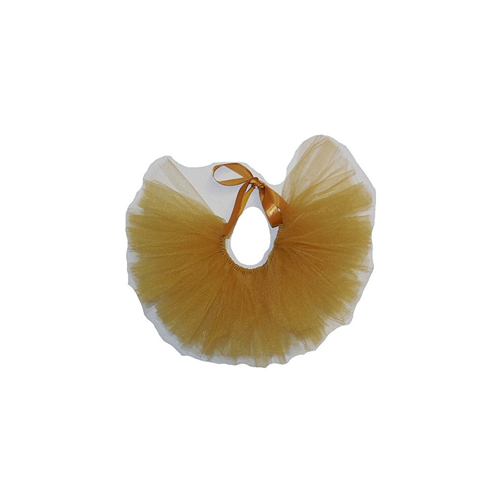 Tutu en tulle marron dor    fabriqu        la main aux    tats-Unis pour tr   s petits chiens