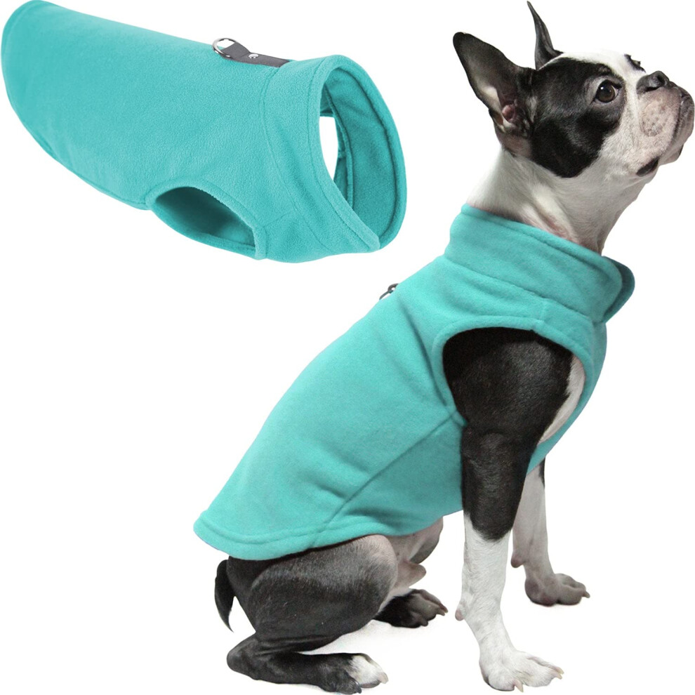 Gilet polaire Gooby pour chien - Turquoise XS - Veste polaire chaude avec laisse     anneau - Manteau d'hiver pour petit chien - V   tements pour tem