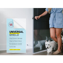 CLAWGUARD Scratch-Shield - Sterke transparante bescherming ter bescherming tegen schade door huisdieren aan gipsplaatdeuren en hordeuren. Houd poten