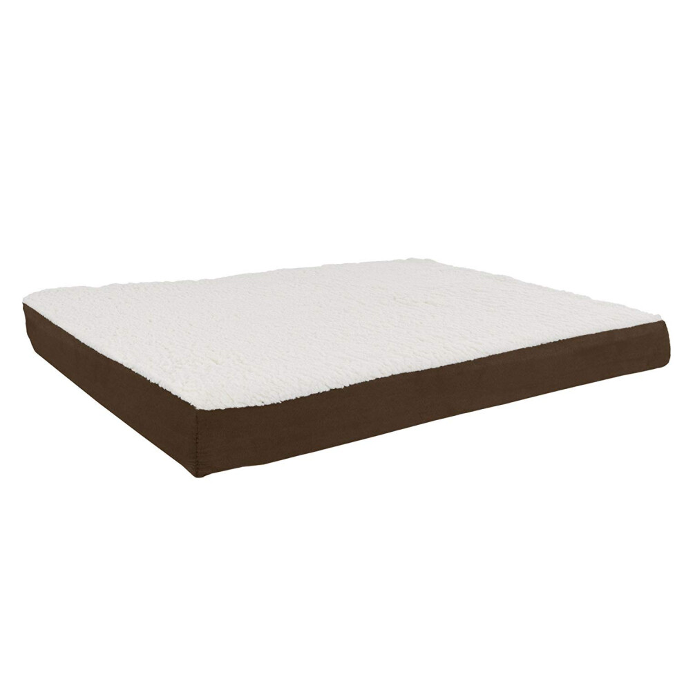 Panier orthopédique pour chien - Tapis de cage en mousse à mémoire de forme à 2 couches avec housse Sherpa lavable en machine - 36 x 27 cm - Pani