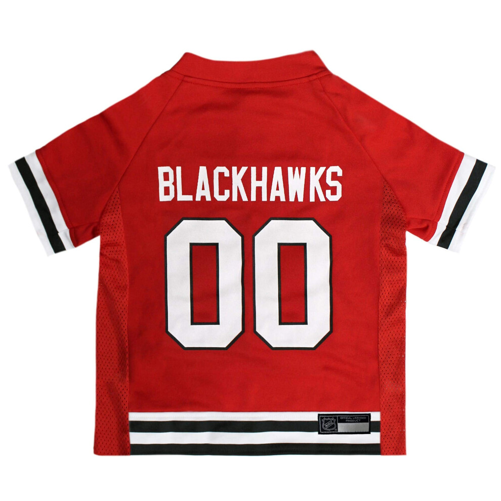 Photos - Dog Clothing Pets First NHL Chicago Blackhawks Jersey for Dogs & Cats Large. - Let Your Pet Be A Real NHL Fan! BHK-4006-LG