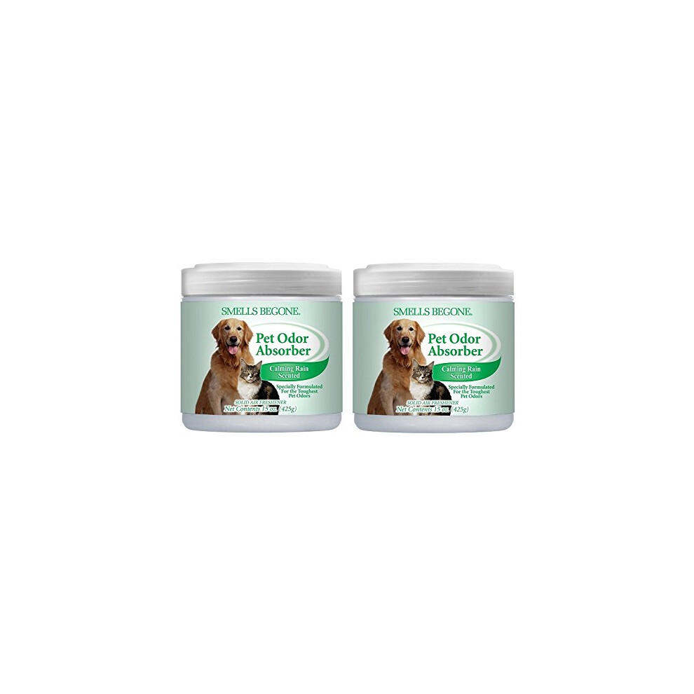 SMELLS BEGONE Air Freshener Odor Absorber Gel - 15 oz  Pack of 2 - Absorbs and Eliminates Odor in Pet Areas  Bathrooms  Cars  & Boats - Made with Esse-image-OPC-PGC7HH9-NEW