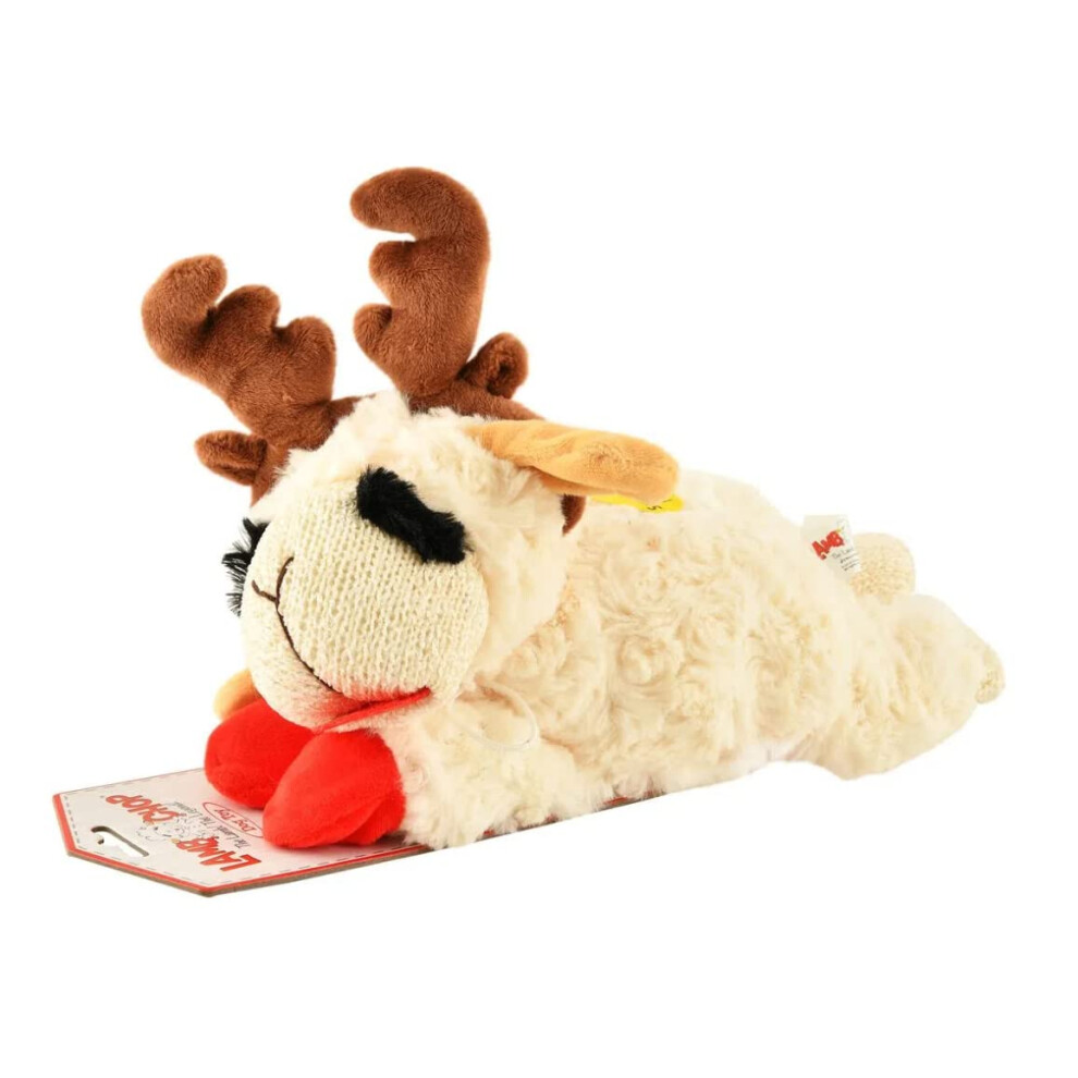 Jouet en peluche pour chien Multipet Holiday Lamb Chop avec bois de renne (agneau couch    de 26,7 cm), toutes tailles