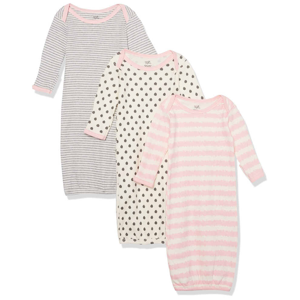 Touched by Nature - Robe de chambre unisexe en coton biologique pour b   b    - Rose gris - Gribouillage - 0-6 mois