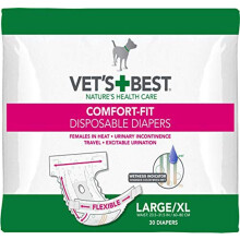 Vet's Best Comfort Fit Dog Diapers - engångsliga kvinnliga hundblöjor - Absorberande med läckofynd passform - Stor/X -Large 30 -räkning