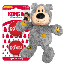 KONG Wild Knots Bear & Signature Balls (2 Pack) - Soft Bear Chew Toy with Rope Interior - Durable Dog Balls for Fetch - for Small Dogs