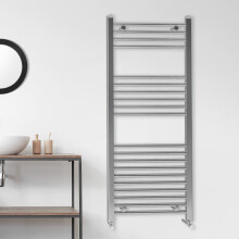 Nes Home Chrome Straight Bathroom Towel Radiator 1200 x 400 mm
