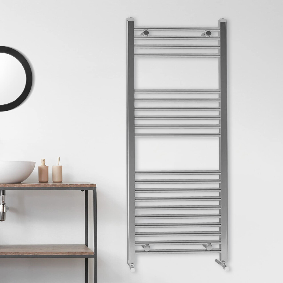 Nes Home Chrome Straight Bathroom Towel Radiator 1200 X 400 Mm