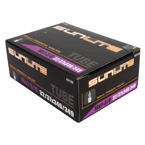 Sunlite Standard Presta ventilr?r 16 x 1.375 (349 x 25) / 32 mm sort