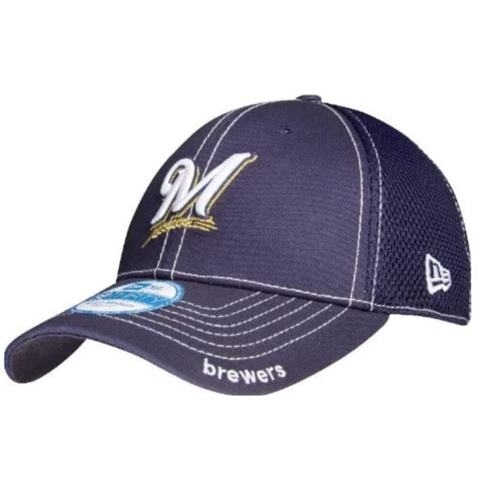 MLB Milwaukee Brewers Neo Fitted Baseball Cap  Navy  Medium/Large