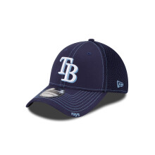 Gorra de b   isbol ajustada neo de los Tampa Bay Rays de la MLB, azul marino claro, talla peque   a/mediana
