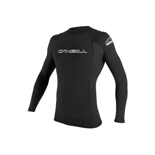 O'Neill Wetsuits Herren Basic Skins UPF 50+ Langarm-Rashguard, Schwarz, Gr      e L