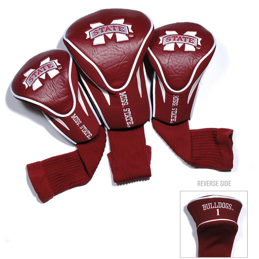 Photos - Golf Team  NCAA Mississippi State Bulldogs Contour  Club Headcovers  Numbered 1 3 & X Fits Oversized Drivers Uti(3 Count)