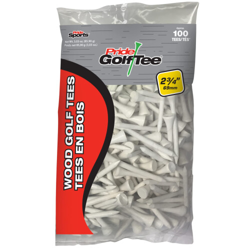Pride Golf Tee 2-3/4 tommer Deluxe Tee Hvid