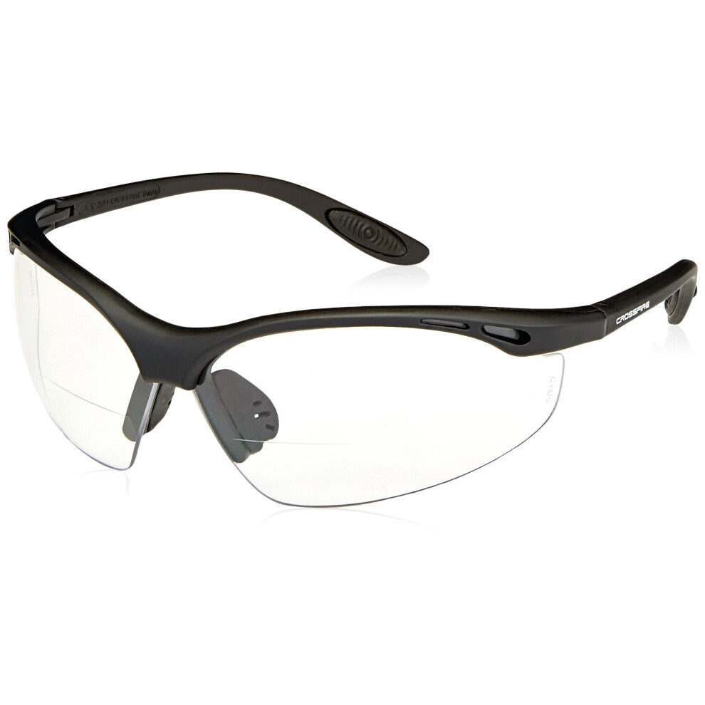 Photos - Safety Equipment Crossfire 12415 Talon Bi-Focal Reader Safety Glasses 1.5 Diopter Clear Lens - Matte Black Frame