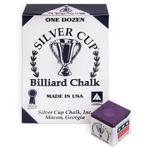 SILVER CUP Billardkreide  EIN DUTZEND (Pflaume) 2