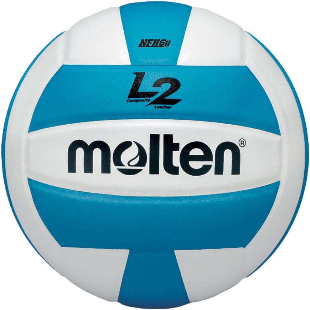 Molten Premium Competition L2 Volleyball  NFHS Approved  Aqua/White-image-OPC-PGC7KMW-NEW