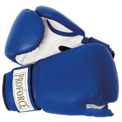 ProForce Kunstleder-Boxhandschuhe Blau & Wei    16 oz von AWMA