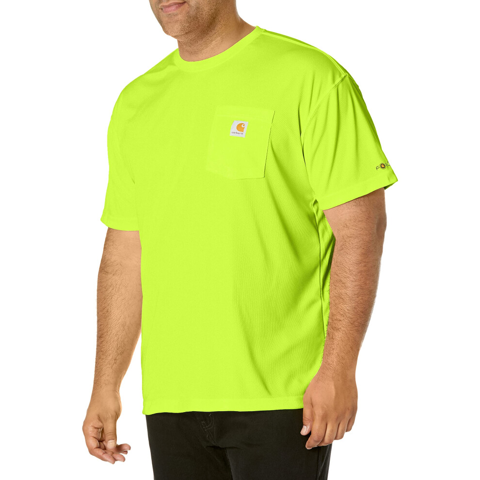 Carhartt Men's High-Visibility Force Relaxed Fit Lightweight Color Enhanced Short-Sleeve Pocket T-Shirt Brite Lime X-Large