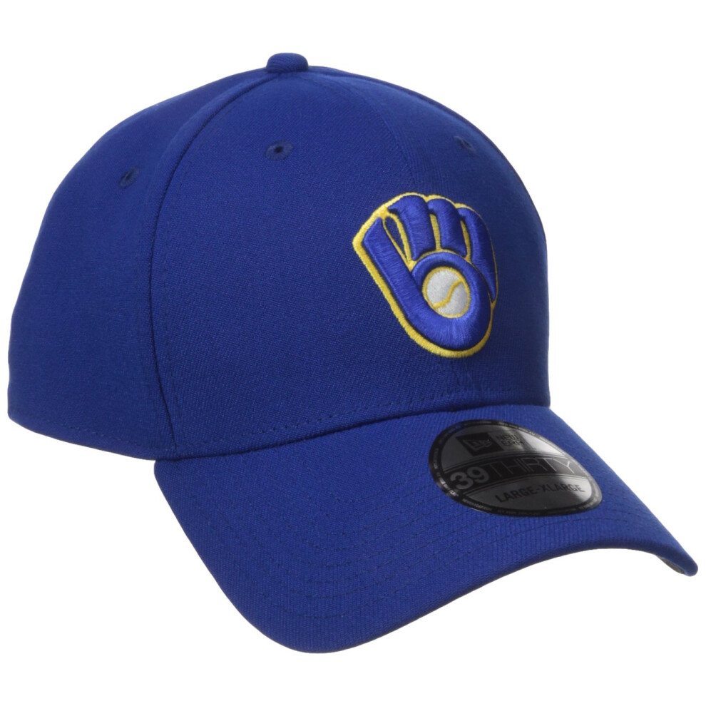 MLB Milwaukee Brewers Team Classic Alternative 39Thirty Stretch Fit Cap  Blue  Small/Medium