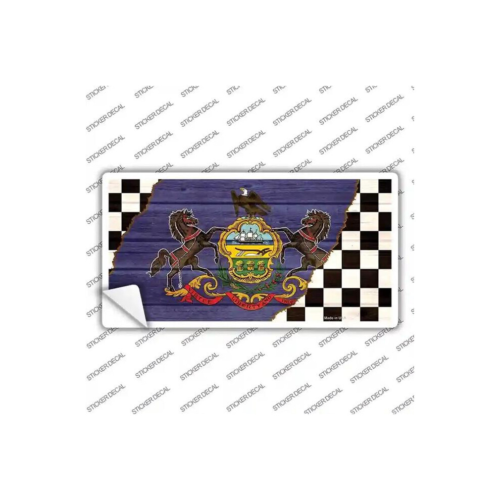 Smart Blonde Lp-13723S-S Pennsylvania Racing Flag Novelty Sticker Decal - Small 792636450402