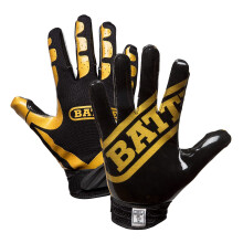 Battle Sports Ultra -Stick Wide Receiver Football Gloves - Erwachsenen- und Jugendfuballhandschuhe - Erwachsene mittelgroe Vegas Gold/Schwarz