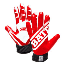 Battle Sports Ultra-Stick Wide Receiver Footballhandschuhe Footballhandschuhe fur Erwachsene und Jugendliche Erwachsene, Gr sse L, Rot/Weiss