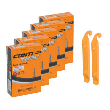 Continental Fietskamers Race 28 700x20-25 S42 Presta Ventiel 42mm Super Waarde Pakket (5 Kamers & 2 Levers)