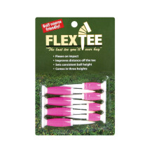 Flex Tee Flexibele fluorescerende roze plastic golftees, 8 stuks, diverse maten | Vrijwel onbreekbare kleurrijke golfshirts Grotere afstandsnauwkeuri