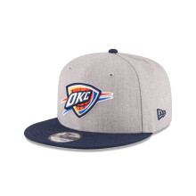 Gorra NBA 9Fifty bicolor jaspeada para hombre, modelo Oklahoma City Thunder de New Era, color gris jaspeado.
