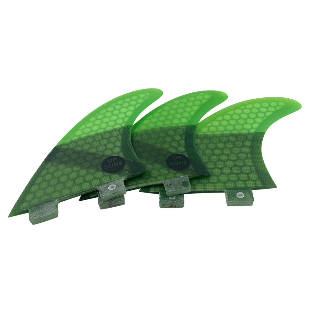 Ailerons de planche de surf UPSURF en fibre de verre, taille M, style Thruster Double Tabs (3 ailerons) par Choose Color