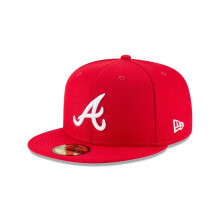 Gorra New Era 59Fifty MLB b   sica ajustada de los Atlanta Braves, color rojo escarlata (18 cm)