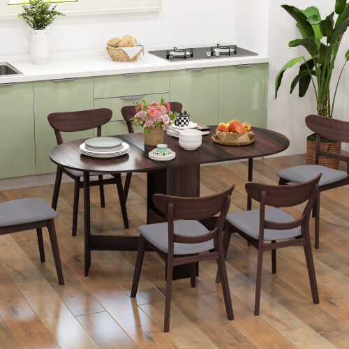 Homcom (Brown) HOMCOM Oval Kitchen Table for Dining Room, Small Space